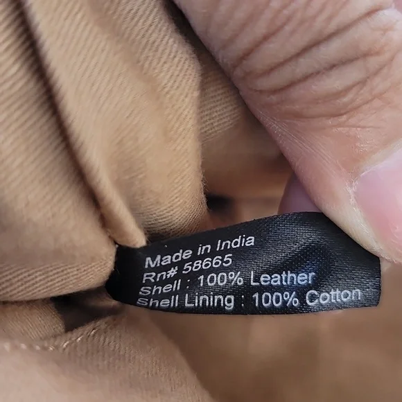 HINGE Floral Tan Suede Leather Shoulder Satchel Bag - Picture 9 of 9